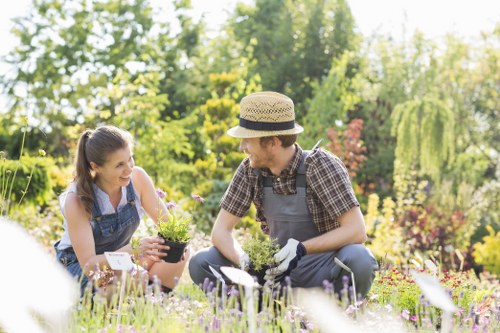 Gardener preparing a free quote on site
